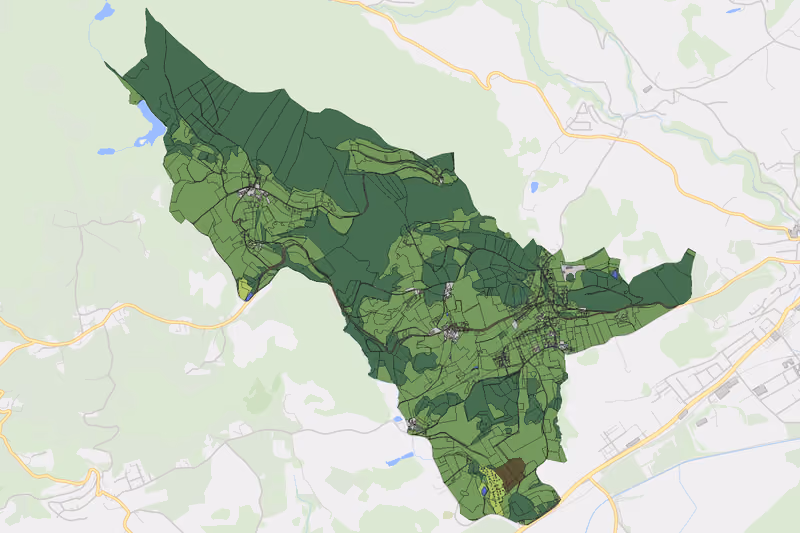 Kartenvorschau des Bodenverbrauchs der KG Grasdorf