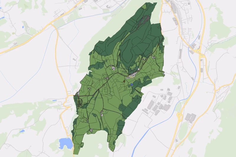 Kartenvorschau des Bodenverbrauchs der KG Niederdorf