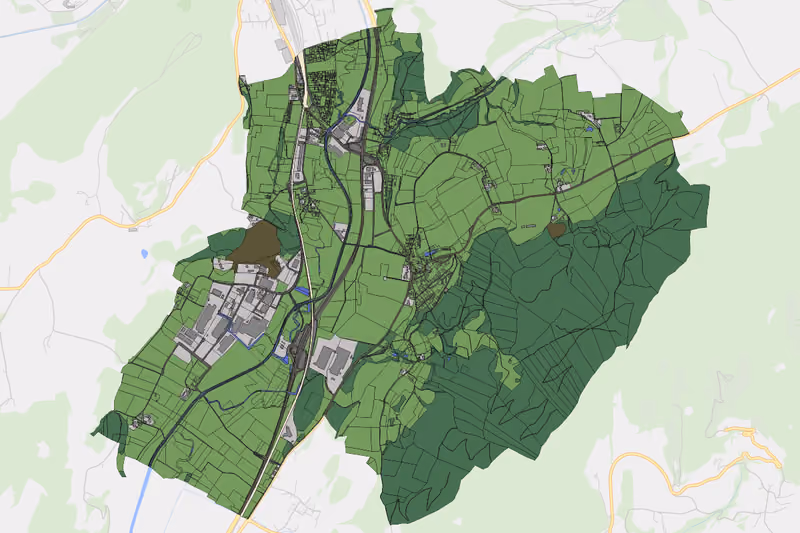 Kartenvorschau des Bodenverbrauchs der KG St. Donat
