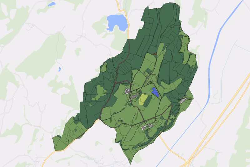 Kartenvorschau des Bodenverbrauchs der KG Tanzenberg