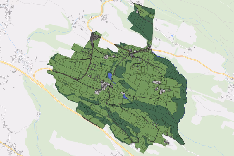 Kartenvorschau des Bodenverbrauchs der KG Hadersdorf