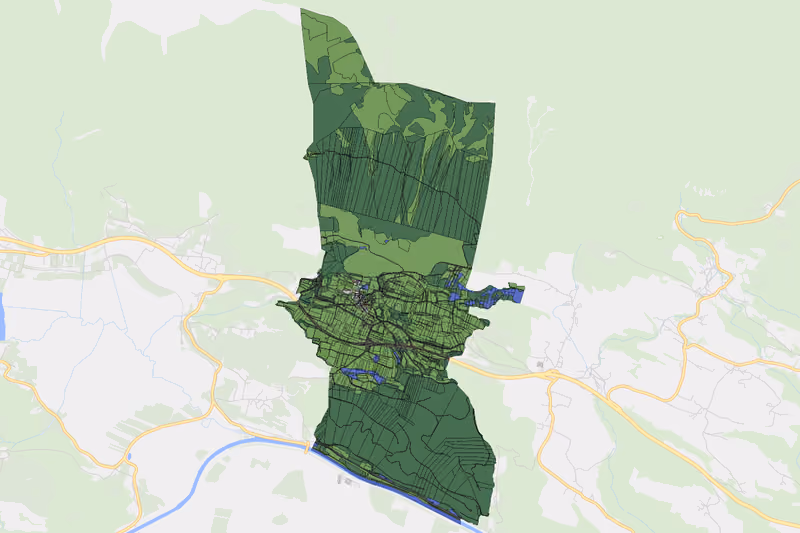 Kartenvorschau des Bodenverbrauchs der KG Köstendorf