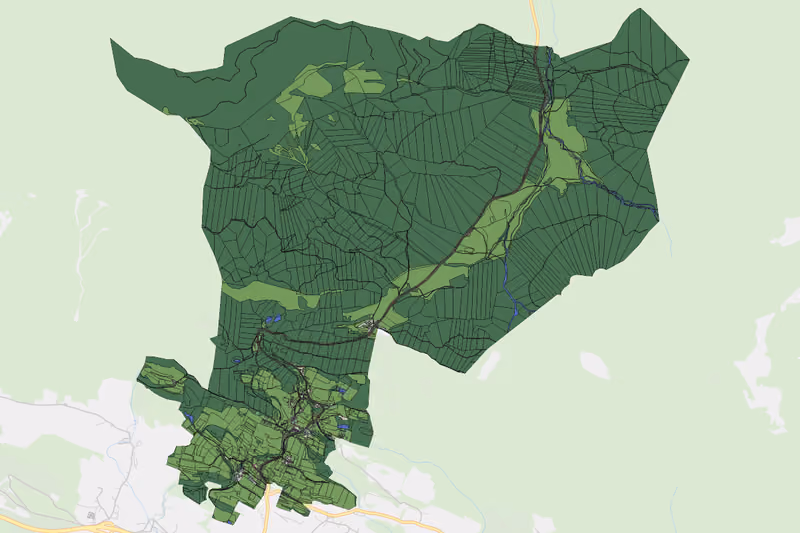 Kartenvorschau des Bodenverbrauchs der KG Matschiedl