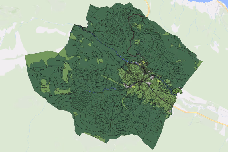 Kartenvorschau des Bodenverbrauchs der KG Weißbriach