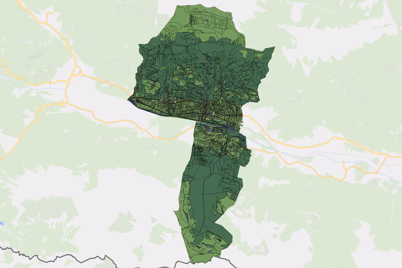 Kartenvorschau des Bodenverbrauchs der KG Dellach