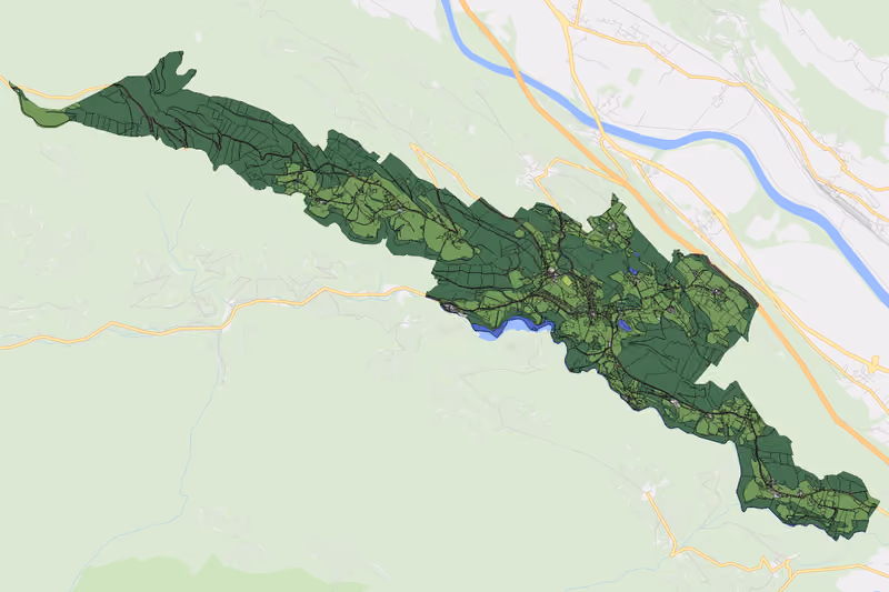 Kartenvorschau des Bodenverbrauchs der KG Tragail