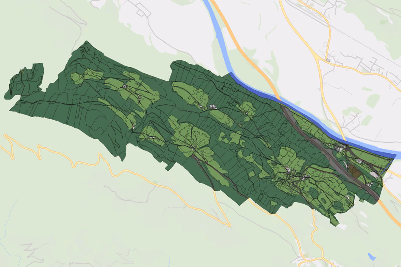 Kartenvorschau des Bodenverbrauchs der KG Ziebl