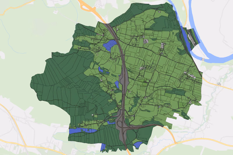 Kartenvorschau des Bodenverbrauchs der KG Berg