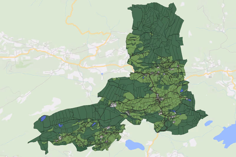 Kartenvorschau des Bodenverbrauchs der KG Kerschdorf ob Velden