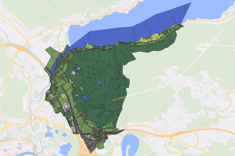 Kartenvorschau des Bodenverbrauchs der KG Gratschach