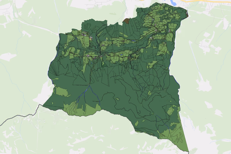Kartenvorschau des Bodenverbrauchs der KG Greuth