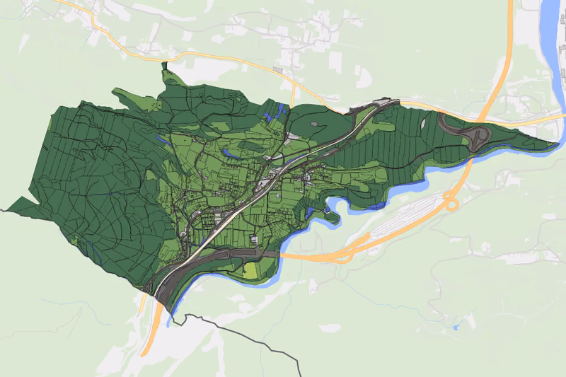 Kartenvorschau des Bodenverbrauchs der KG Maglern