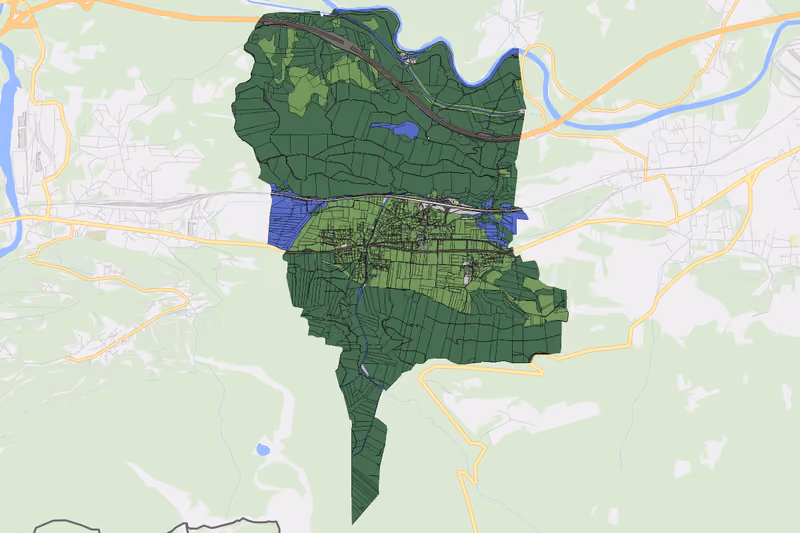 Kartenvorschau des Bodenverbrauchs der KG Pöckau
