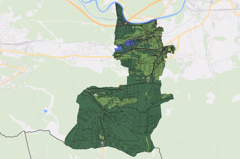 Kartenvorschau des Bodenverbrauchs der KG Riegersdorf