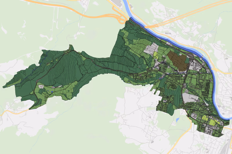 Kartenvorschau des Bodenverbrauchs der KG St. Martin