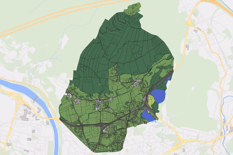 Kartenvorschau des Bodenverbrauchs der KG Vassach