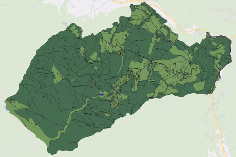 Kartenvorschau des Bodenverbrauchs der KG Verditz