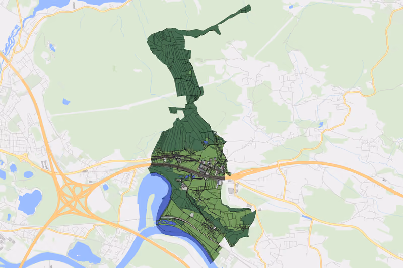 Kartenvorschau des Bodenverbrauchs der KG Wernberg I