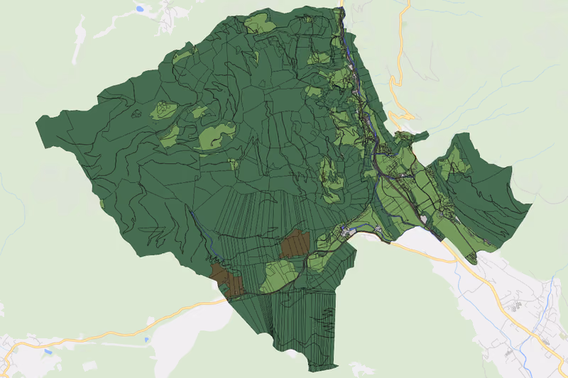 Kartenvorschau des Bodenverbrauchs der KG Winklern
