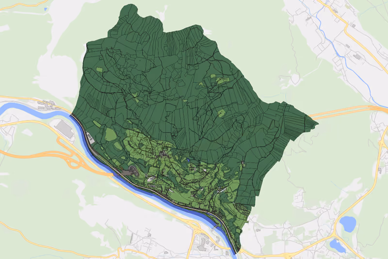 Kartenvorschau des Bodenverbrauchs der KG Wollanig