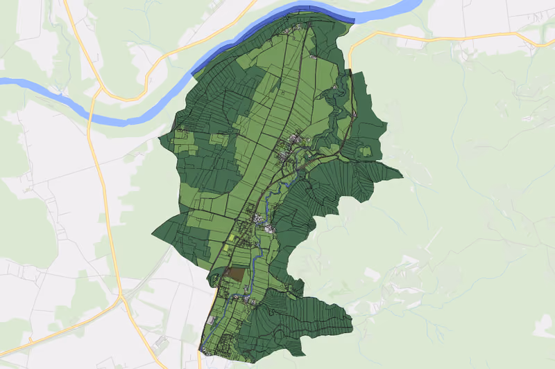 Kartenvorschau des Bodenverbrauchs der KG Aich