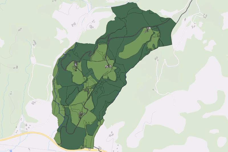 Kartenvorschau des Bodenverbrauchs der KG Grablach