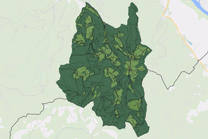 Kartenvorschau des Bodenverbrauchs der KG Graditschach