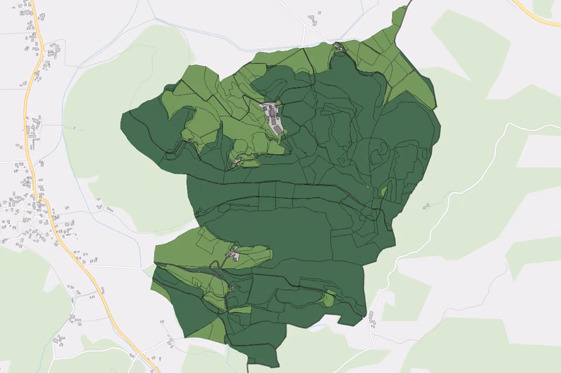 Kartenvorschau des Bodenverbrauchs der KG Schattenberg