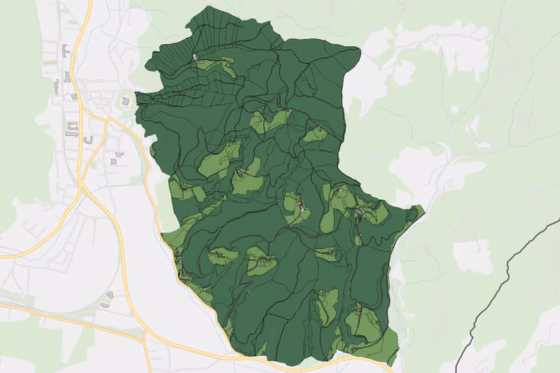 Kartenvorschau des Bodenverbrauchs der KG Woroujach