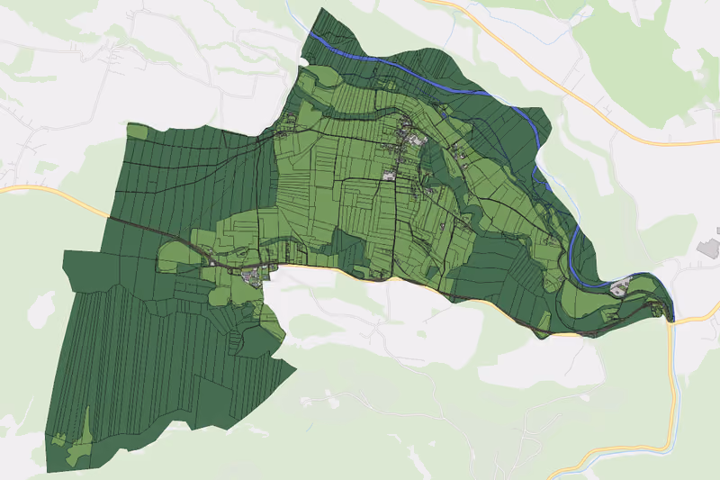 Kartenvorschau des Bodenverbrauchs der KG Goritschach