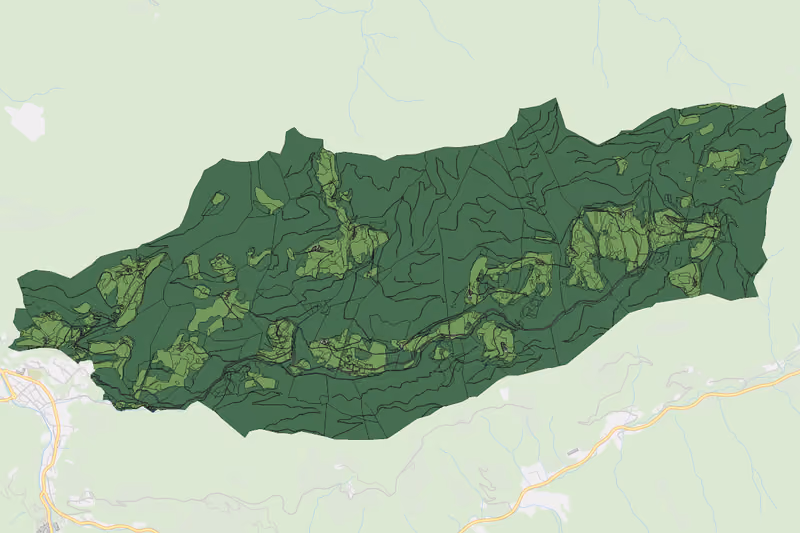 Kartenvorschau des Bodenverbrauchs der KG Lobnig