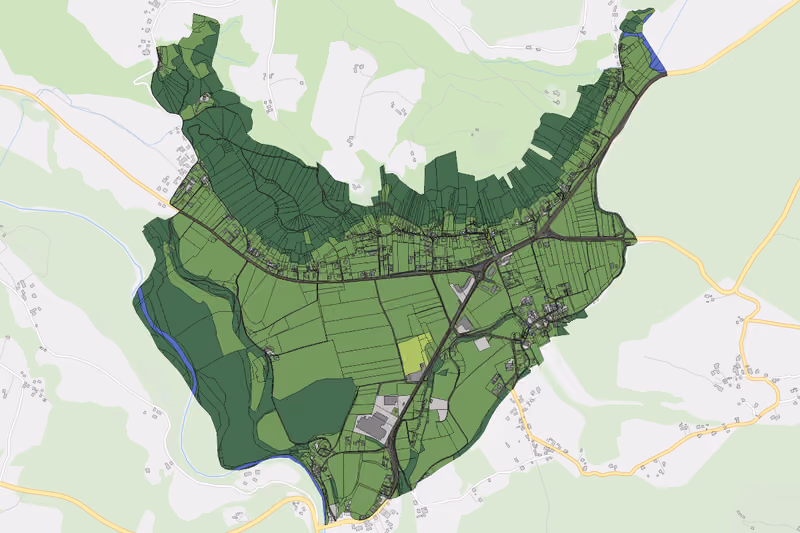 Kartenvorschau des Bodenverbrauchs der KG Sittersdorf