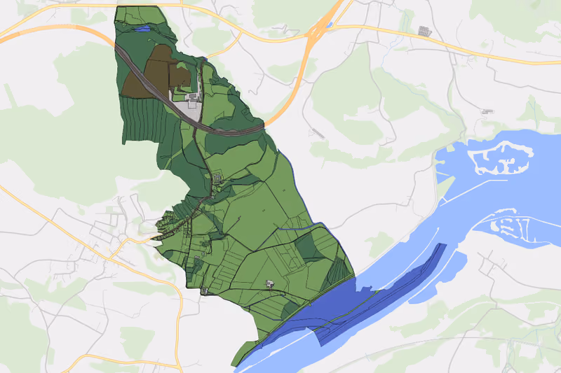Kartenvorschau des Bodenverbrauchs der KG Höhenbergen