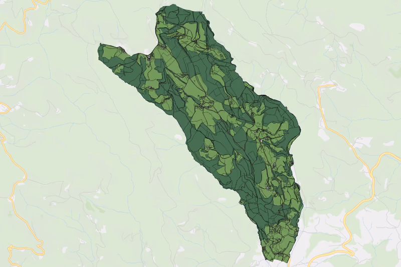 Kartenvorschau des Bodenverbrauchs der KG Kaunz