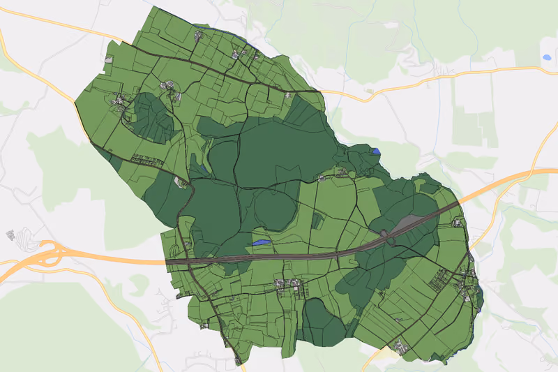 Kartenvorschau des Bodenverbrauchs der KG Niedertrixen