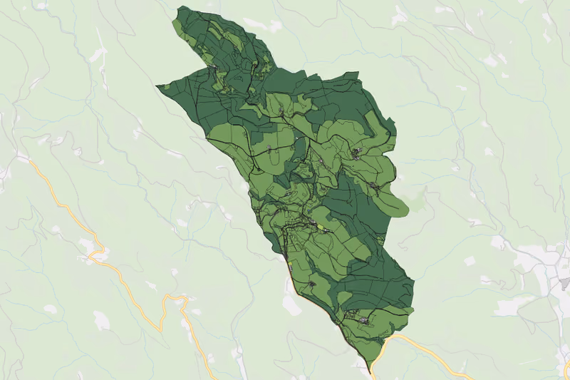 Kartenvorschau des Bodenverbrauchs der KG Pustritz