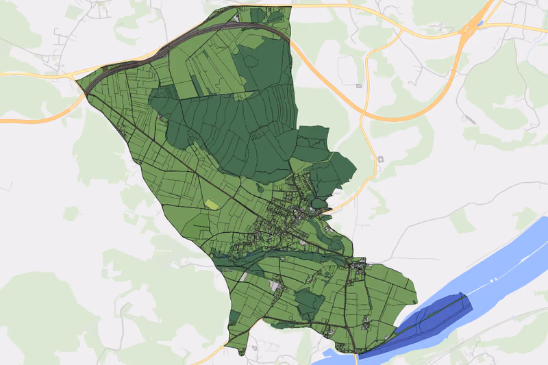 Kartenvorschau des Bodenverbrauchs der KG Tainach