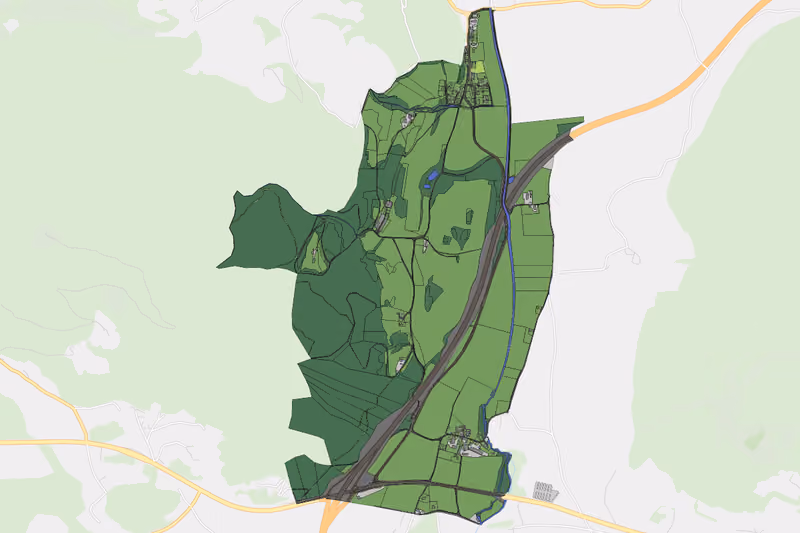 Kartenvorschau des Bodenverbrauchs der KG Töllerberg