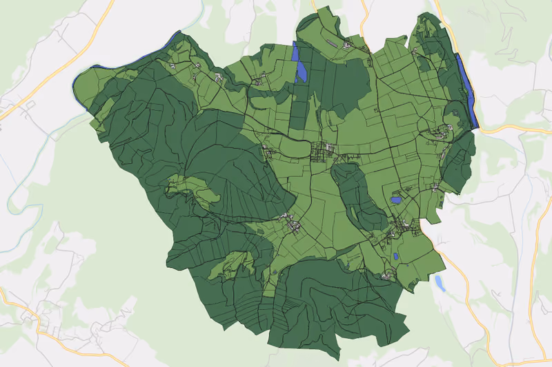 Kartenvorschau des Bodenverbrauchs der KG Waisenberg