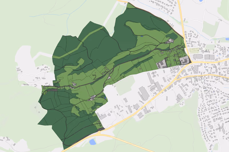 Kartenvorschau des Bodenverbrauchs der KG Weinberg