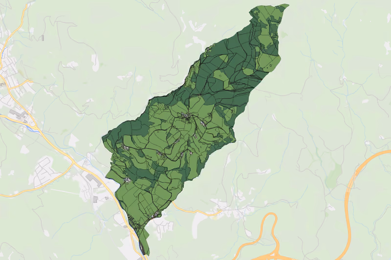 Kartenvorschau des Bodenverbrauchs der KG Erzberg