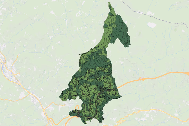 Kartenvorschau des Bodenverbrauchs der KG Schönberg