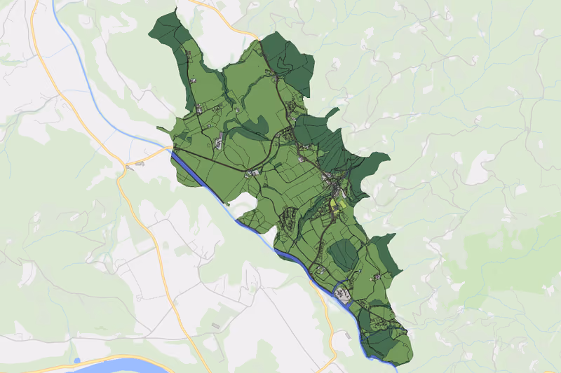 Kartenvorschau des Bodenverbrauchs der KG Ettendorf
