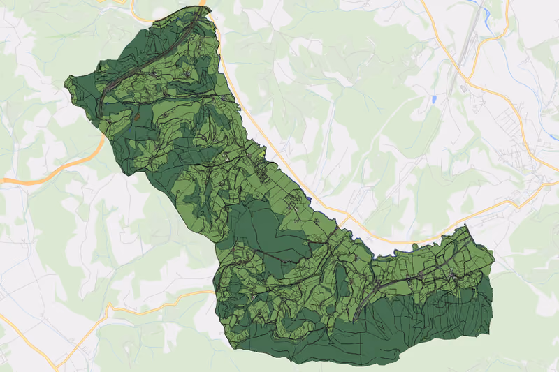Kartenvorschau des Bodenverbrauchs der KG Granitztal-Weißenegg