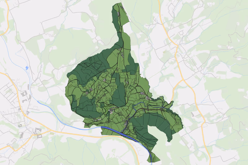 Kartenvorschau des Bodenverbrauchs der KG Herzogberg