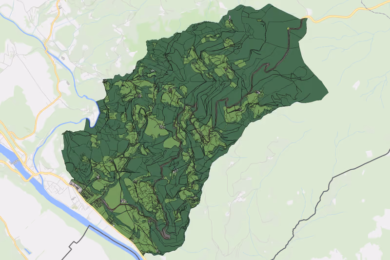 Kartenvorschau des Bodenverbrauchs der KG Magdalensberg