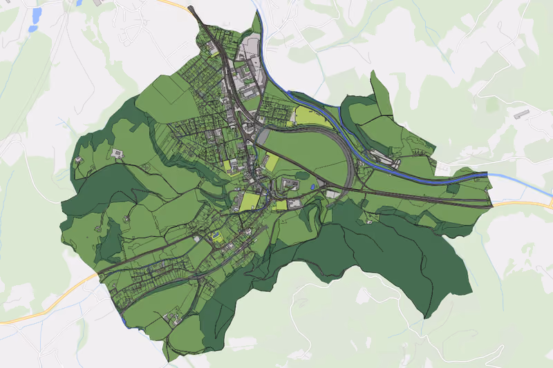 Kartenvorschau des Bodenverbrauchs der KG St. Paul