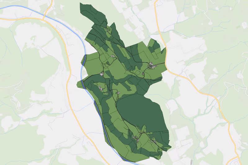 Kartenvorschau des Bodenverbrauchs der KG Weinberg