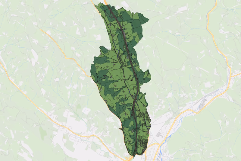 Kartenvorschau des Bodenverbrauchs der KG Auen