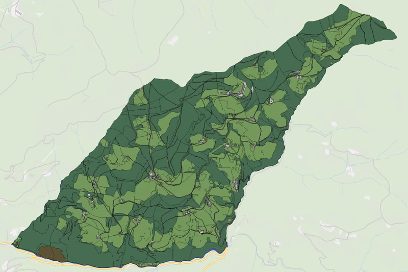 Kartenvorschau des Bodenverbrauchs der KG Kamp